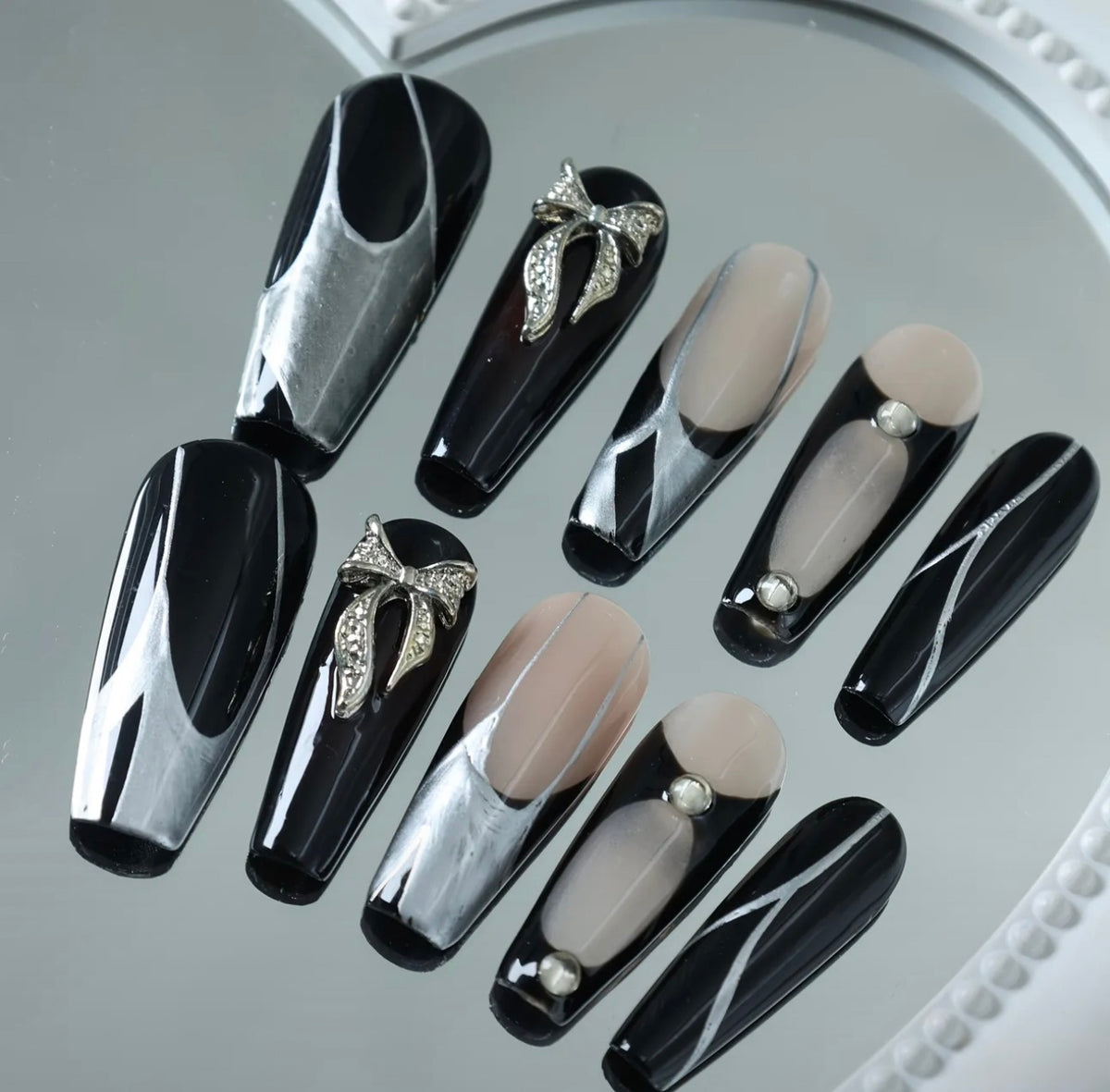 3D Black And Silver