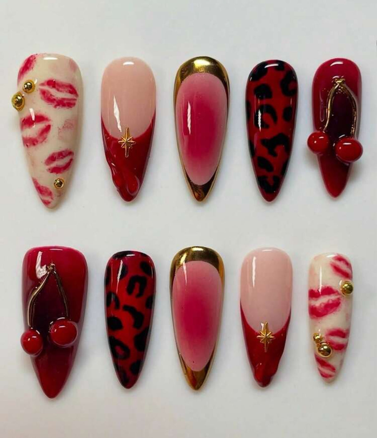 3D Cherry Red And Black Animal Print