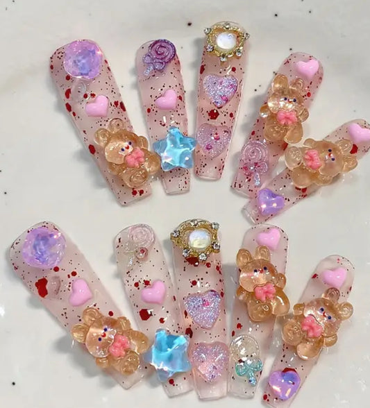3D Bunny Hearts And Lollipops