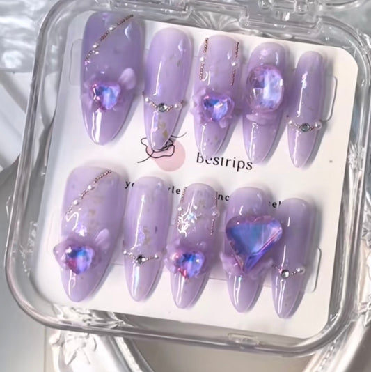 3D Lavender With Hearts