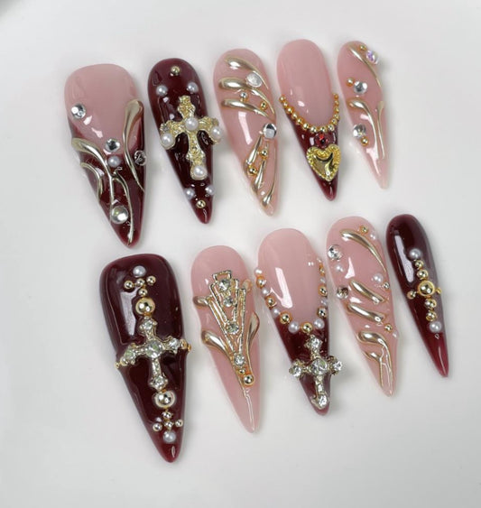 3D Burgundy And Nude