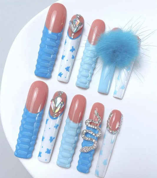 3D Light Blue French